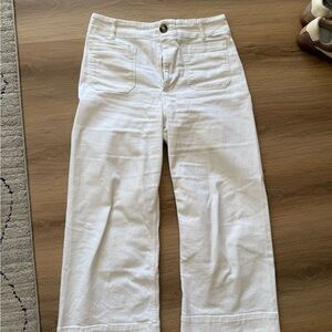 Maeve High Rise White Jeans